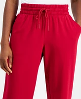 Id Ideology Women's High-Rise Straight-leg Fleece Sweatpants, Created for Macy's