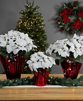 Northlight White Artificial Christmas Poinsettia 13.75"