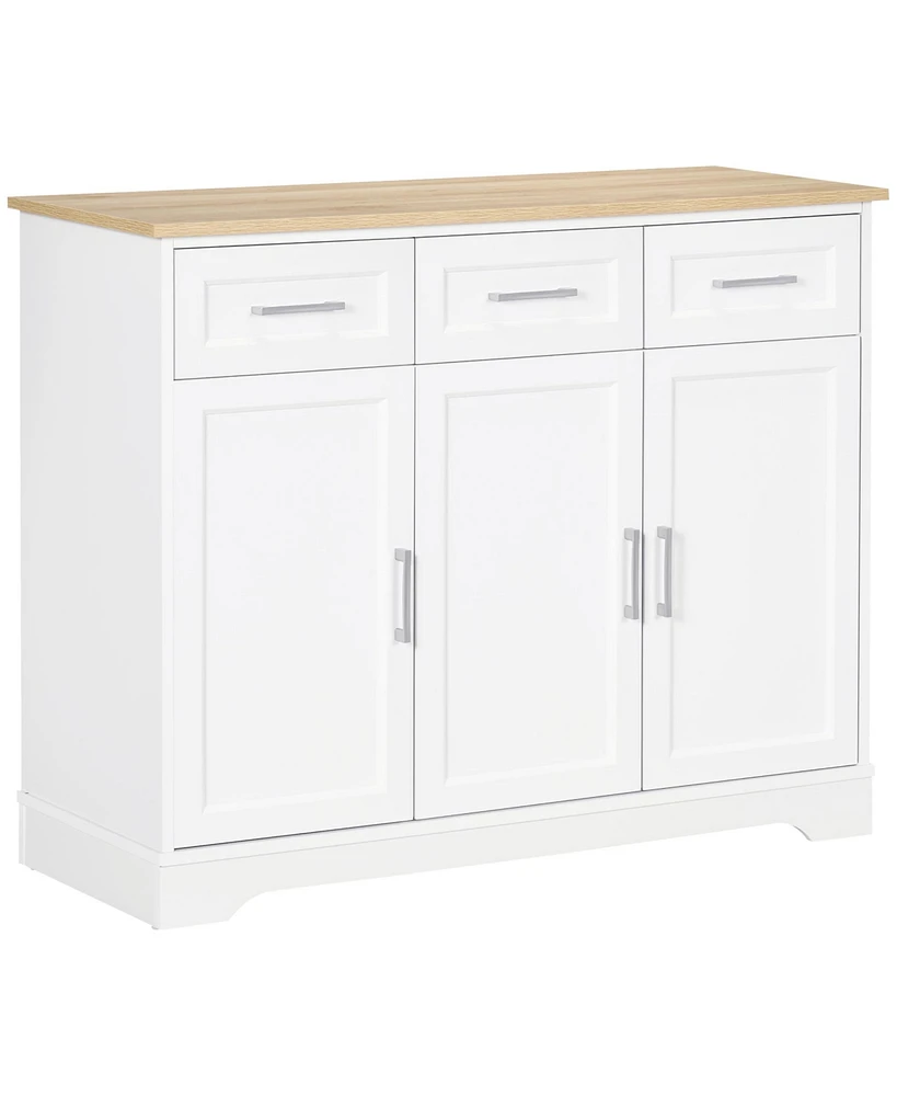 Homcom Kitchen Sideboard Buffet Cabinet with Storage, Kitchen Island