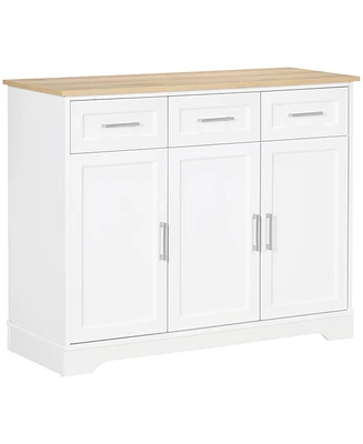 Homcom Kitchen Sideboard Buffet Cabinet with Storage, Kitchen Island