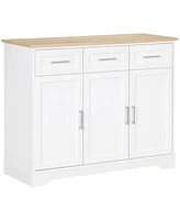 Homcom Kitchen Sideboard Buffet Cabinet with Storage, Kitchen Island