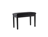 Slickblue Solid Wood Pu Leather Piano Double Keyboard Bench-Black