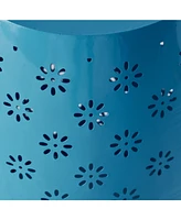 Streamdale Furniture Lace-Cut Barrel Side Table Perfect for Outdoor Elegance