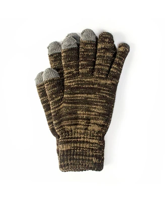 Muk Luks Men's Unisex 2 Layer Knit Glove with Texting Fingers, Black, One