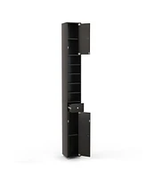 Freestanding Slim Bathroom Cabinet with Drawer and Adjustable Shelves