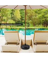 Gymax Patio Fillable Round Umbrella Base Stand Fit Pole 1.5'' Holder 40 lbs Outdoor