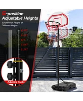 Slickblue Height Adjustable Basketball Hoop with 2 Nets and Fillable Base