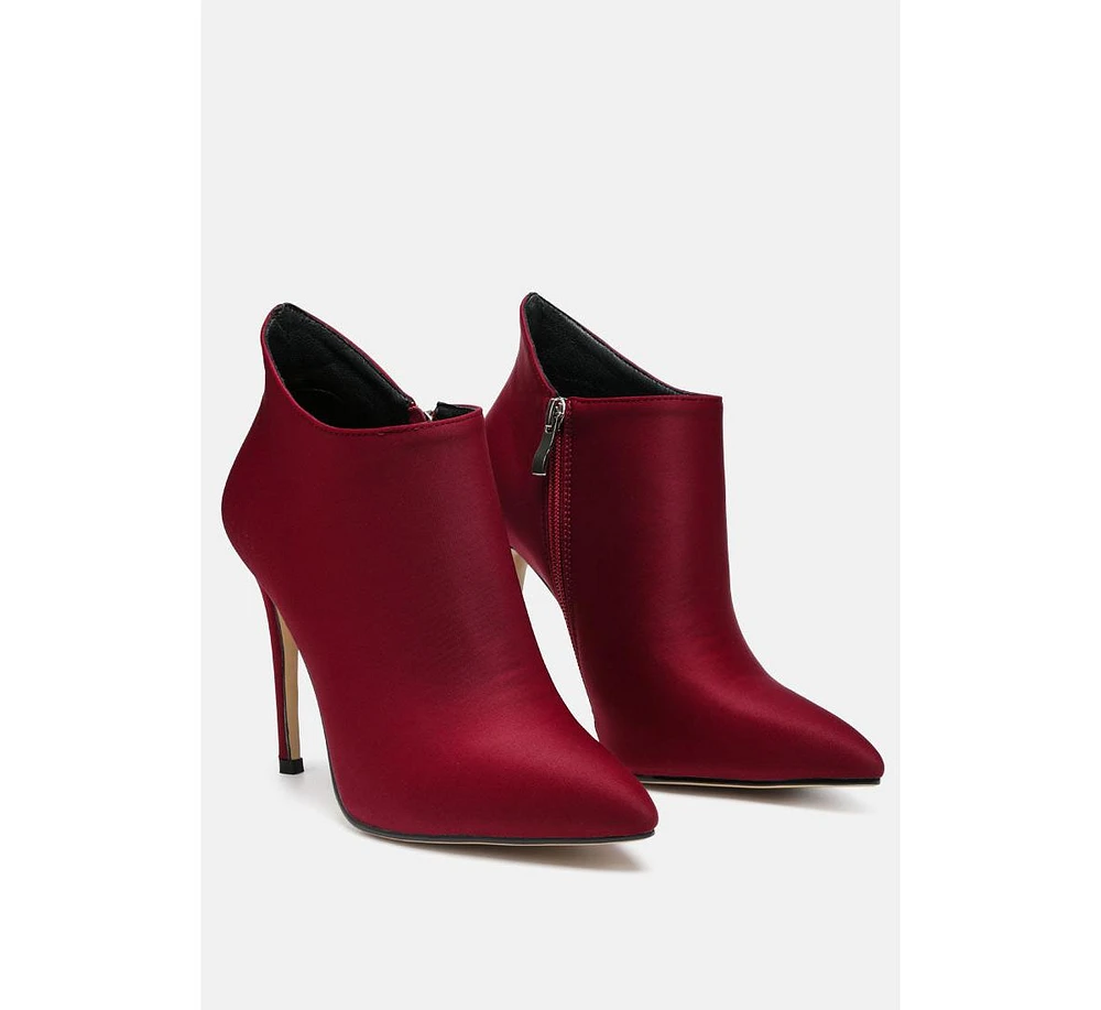 Rag & Co Melba Pointed Toe Stiletto Boot Burgundy