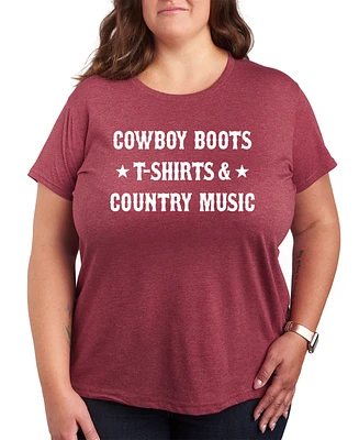 Hybrid Apparel Cowboy Boots T-Shirts Country Music Plus Graphic T-Shirt