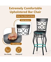 Sugift Set of 2 30 Inch Bar Stool with Backrest and Footrest