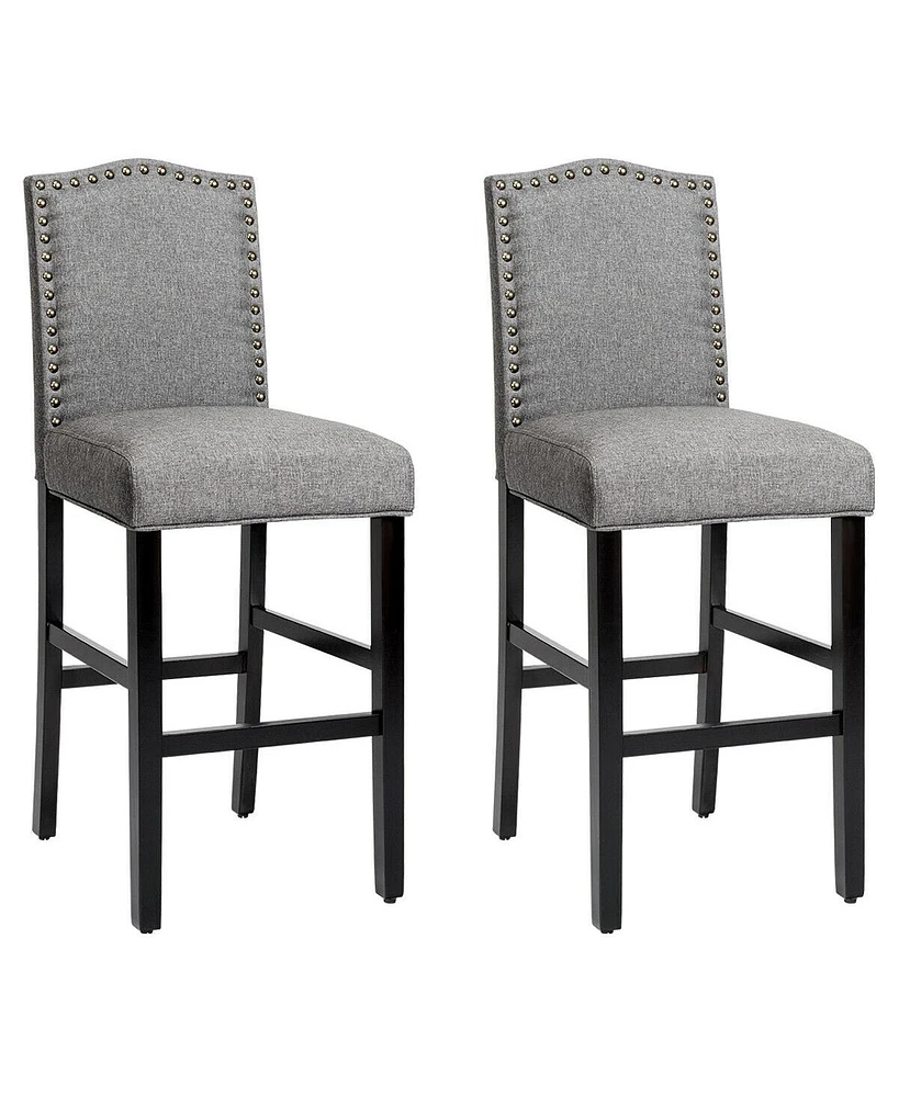 Inolait Set of 2 Counter Height Dining Side Barstools with Thick Cushion