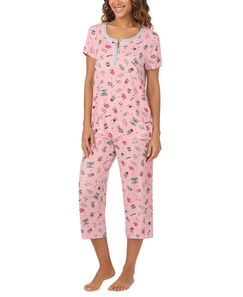 Cuddl Duds Women's 2-Pc. Cropped Short-Sleeve Pajamas Set