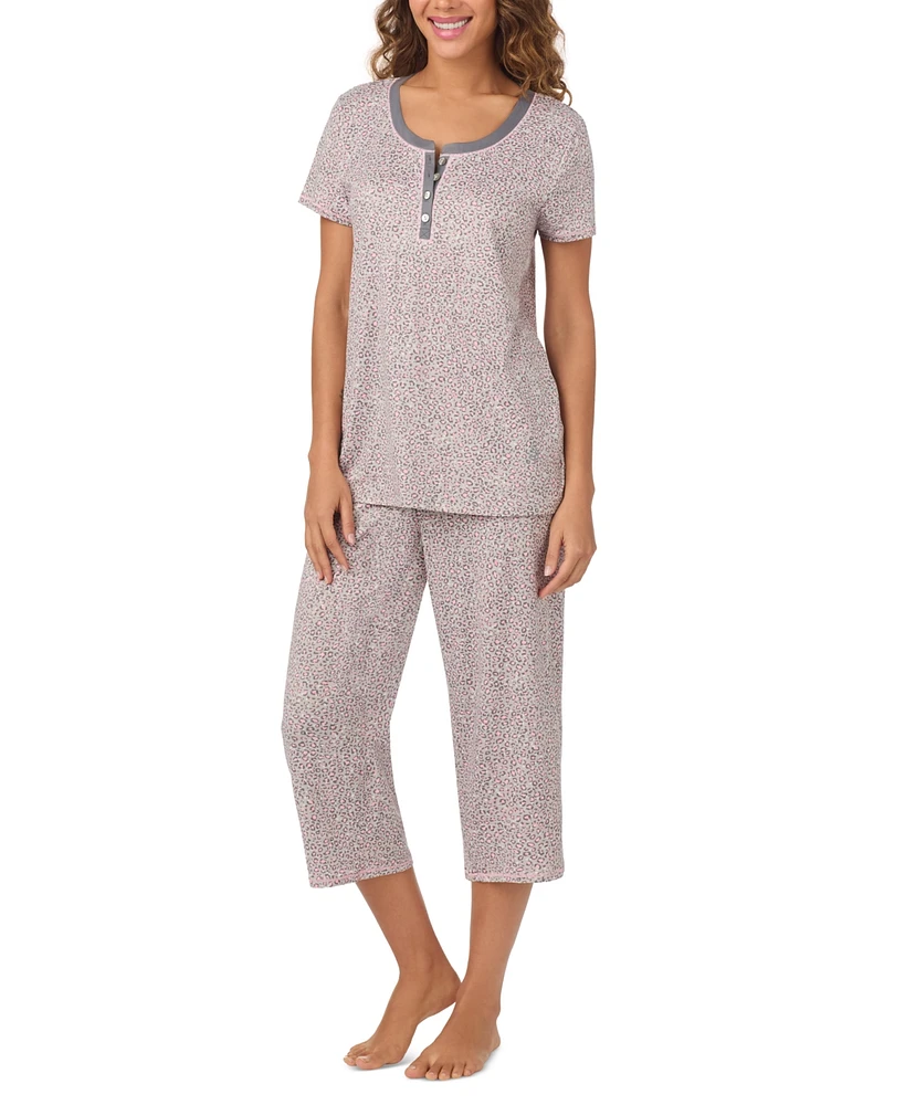 Cuddl Duds Women's 2-Pc. Cropped Short-Sleeve Pajamas Set