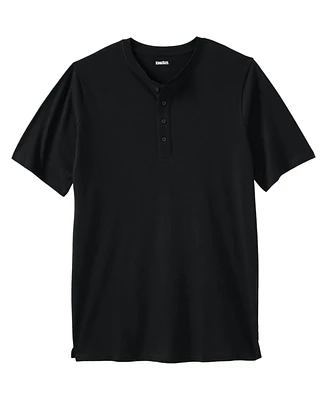 KingSize Tall Shrink-Less Lightweight Henley Longer Length T-Shirt