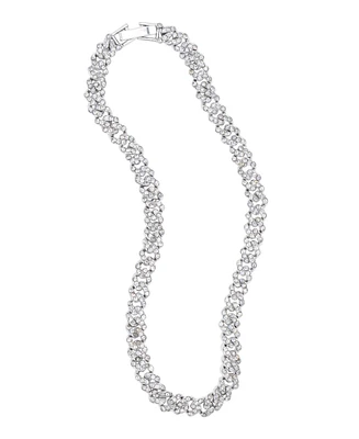 Adornia Silver 10" 8mm Crystal Curb Chain Anklet