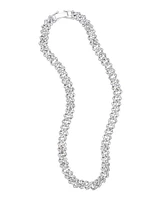 Adornia Silver 10" 8mm Crystal Curb Chain Anklet