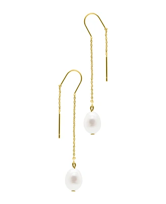 Adornia Gold Freshwater Cultivated Pearl Threader Earrings