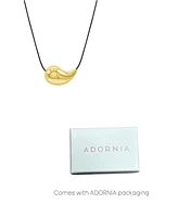 Adornia Gold Tarnish Resistant Adjustable Teardrop Black Chord Necklace