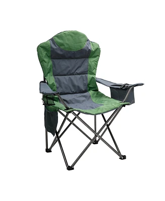 Mondawe Metal Outdoor Beach Chair Camping Lounge Lawn with Detachable Side Storage