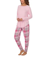 Cuddl Duds Women's 2-Pc. Printed Jogger Pajamas Set