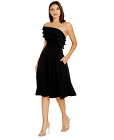 Dress the Population Women's Kristy One-Shoulder Ruffle