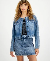 Guess Women's Marissa Cotton Embellished Denim Jacket