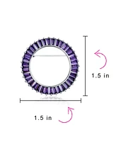 Bling Jewelry Circle Of Life Baguette Cut Cz Scarf Brooch Pin For Women 6CT Purple Cubic Zirconia 1.5 Diameter