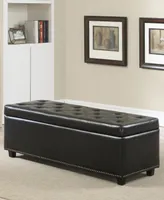 Hayes Faux Leather Storage Ottoman