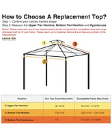 Yescom 137"x137" Gazebo Top Replacement for 2 Tier Outdoor Canopy Cover Patio Garden Yard Coffee Liqueur Y005115T10