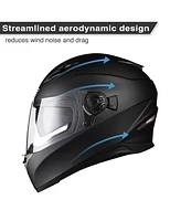 Ahr Run-F1 Dot Motorcycle Full Face Helmet Dual Visors Abs Sheel Street Bike Touring Racing Sports