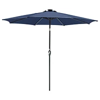 Yescom 9ft Solar Led Patio Umbrella Outdoor Parasol Backyard Sunshade Tilt with Crank