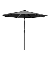 Yescom 10 Ft Solar Powered Patio Umbrella with Tilt and Crank Outdoor Garden Backyard