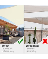 Yescom 16x16 Ft 97% Uv Block Square Sun Shade Sail Heavy Duty Hdpe Canopy Patio Yard