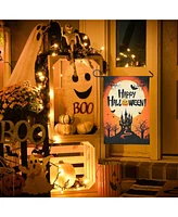 12"x18" Halloween Garden Flag Castle Bat Pumpkin Jack O Lantern Party Decoration