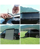 8.2x7.6 ft Car Side Awning Rooftop with Led Light Pull Out Tent Shelter Camping