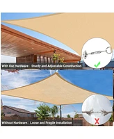 18x18 Ft Square Sun Shade Sail with Hardware Kit 97% Uv Block Top Canopy Outdoor