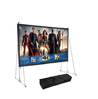 135" Portable Fast Folding Projector Screen 16:9 Hd w/ Stand for Indoor Outdoor