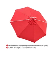 Yescom 10Ft 8 Rib Umbrella Replacement Canopy Cover Top Patio Sun Shade Market Yard Red