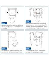 Yescom Toilet Safety Rails Frame Adjustable, Elderly Assistance Products Handles for Seniors Disabled