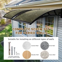Yescom 2Pcs 40"X40" Window Patio Awning Door Canopy Polycarbonate Anti-UV50+ Cover Outdoor Rain Snow Protection Brown