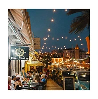 Yescom 48 Ft Solar String Lights 15 Led Bulbs Shatterproof Plastic Lamps Patio Wedding Christmas