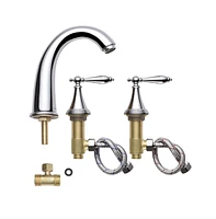 Yescom 3 Hole Bathroom Faucet for Undermount Sink Widespread 2 Handle Basin Mixer Taps Chrome