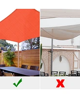 13x7 Ft 97% Uv Block Rectangle Hdpe Sun Shade Sail Heavy Duty Canopy Backyard