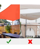 2 Pack 13x7 Ft 97% Uv Block Rectangle Hdpe Sun Shade Sail Heavy Duty Canopy Park