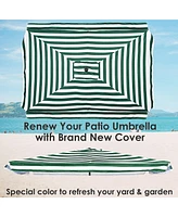 10x6.5 Ft Patio Umbrella Replacement Canopy Market Table Top Sunshade Cover Yard