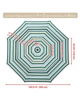 9 Ft 3-Tier Patio Umbrella Replacement Canopy Market Table Top Backyard Deck