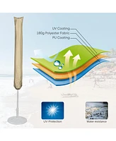 11 Ft 3 Tier Patio Umbrella with Protective Cover Crank Push to Tilt Outdoor