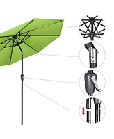 Yescom 10Ft UV50+ 3000PA Aluminum Patio Umbrella with Crank Tilt for Outdoor Table Shade Deck Yard Garden Pool Balcony