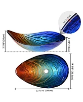 Aquaterior Waterdrop Shape Tempered Glass Sink Counter Top Bathroom Basin 2 Pack