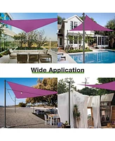Triangle Sun Shade Sail Canopy Awning 8Ft Detachable Pole Kit Outdoor